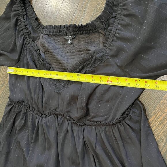 Torrid Top Women’s 2X Black Babydoll Crinkle Chiffon Blouson Whimsigoth Fairy - Picture 9 of 9